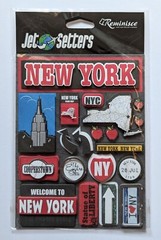 New York United States Travel Scrapbooking Stickers by Reminisce Jet Setters