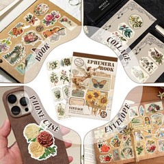 32 Sheets Pre-Cut Vintage Washi Stickers & 20 Scrapbook Papers Ephemera – Retro