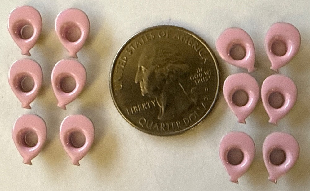 SMALL PINK 1/8” BALLOON EYELETS(12pc)Birthday Party •Celebration•Card Making•