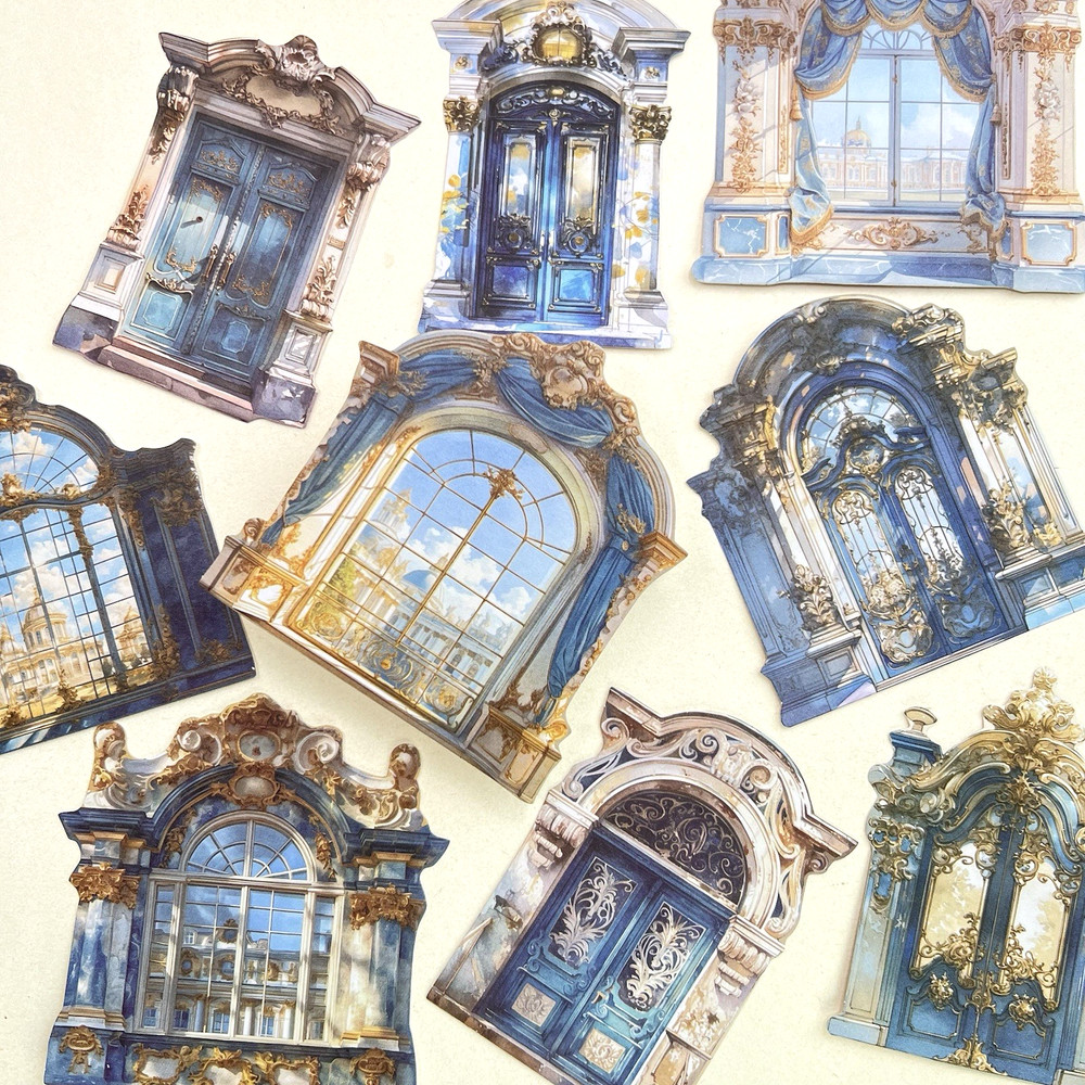 Grand Baroque Window Door Stickers Junk Journal Collage Scrapbooking