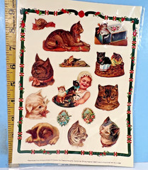 1980 Treasure House Co No. 1 J. 1009 Cat Crafting Stickers