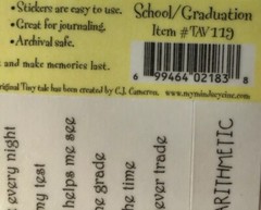 SCHOOL/GRADUATION Vellum Sticker(8pc)4-1/2″x 6″Tiny Tales•Diploma•Classes•Tassel