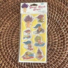 Vintage Russ Good Luck Trolls Puffy Sticker Sheet