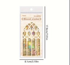 10PC XL P.E.T. Stained Glass Church Window Stickers -Mix Pack- DIY Crafts