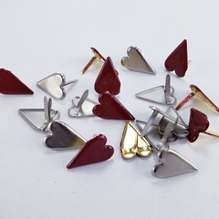 20 Country Hearts Brads 2 Colors Heart Embellishments Cardmaking Junk Journals