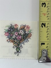 Vintage PSX Designs Stickers (11 – 2″ x 2″ Stickers) Tulip Heart NEW