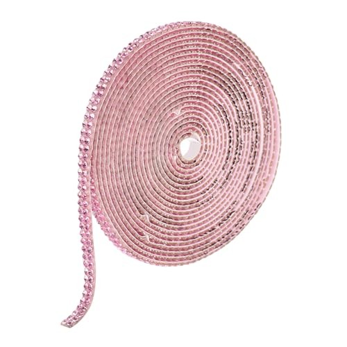 Rhinestone Strips,3 Yard 0.2 Inch Adhesive 3 Yard x 0.2 Inch Light Pink