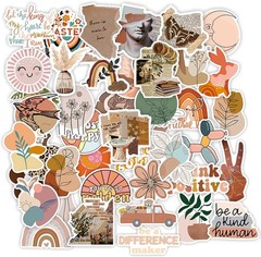 Vintage Aesthetic 50 Pcs Waterproof Stickers for Laptops & Water Bottles