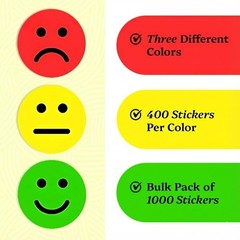1000 PCS Smiley Face Stickers 1 Inch – Happy, Sad & Mood Emoji Stickers for…