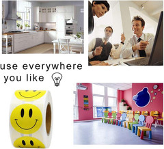 Happy Face Circle Dots Paper Labels Reward Stickers Teachers Stickers 1.5 Inch