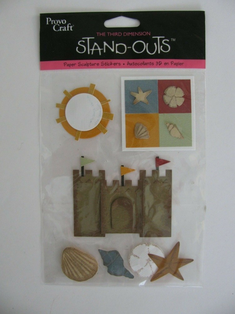 Provo Craft Stand-Outs BEACH 3D Paper Sculpture Stickers NIP