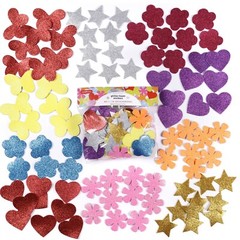 Incraftables Glitter Foam Stickers 100pc, Self Adhesive Kids Craft Shapes