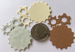 GEARS Die-Cuts(10pc)Steampunk •Cogs•Metal•Sprocket•Earthtone •Machine•Antique•••