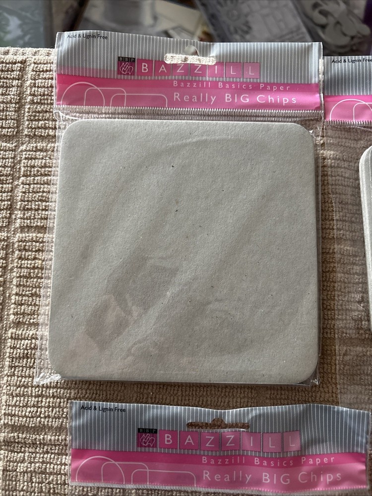 Scrapbook Embellishments- lot of 4 really big chips. New in package.