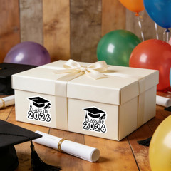 120Pcs Graduation Stickers, 1.6 Inch Self Adhesive Class of 2026 Stickers Label