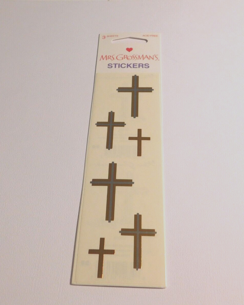 Mrs. Grossman’s Lot of 3 Strips Brand New in Package Cross Crosses Stickers