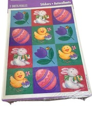 1990’s Hallmark Heartline Easter Stickers Bunnies Chicks Sealed Pack 3 Sheets