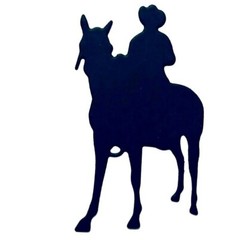 COWBOY & COWGIRL RIDING, RUNNING TRUSTED STEED, HORSE SILHOUETTE DIE CUT / CUTS