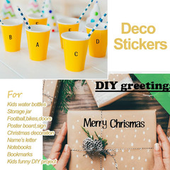 2500 PCS Black Letter Stickers Small, 0.5 Inch Vinyl Alphabet Stickers for Scrap