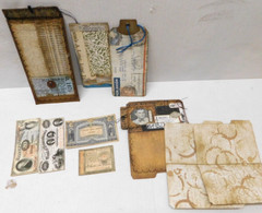 Junk Journal Ephemera Money Envelope & File Tag Vintage Style Grungy Set E