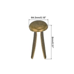 Brads for Paper Crafts, 150 Pcs Bronze Metal Round Paper Fasteners, 8 mm