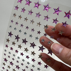 Epoxy Glitter Star Pink Dimensional Stickers Scrapbooking Cardmaking