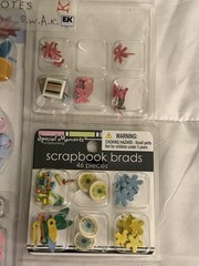 Scrapbooking Craft Lot Of Embellishments NEW Stickers, Brads, Misc Mixed Lot