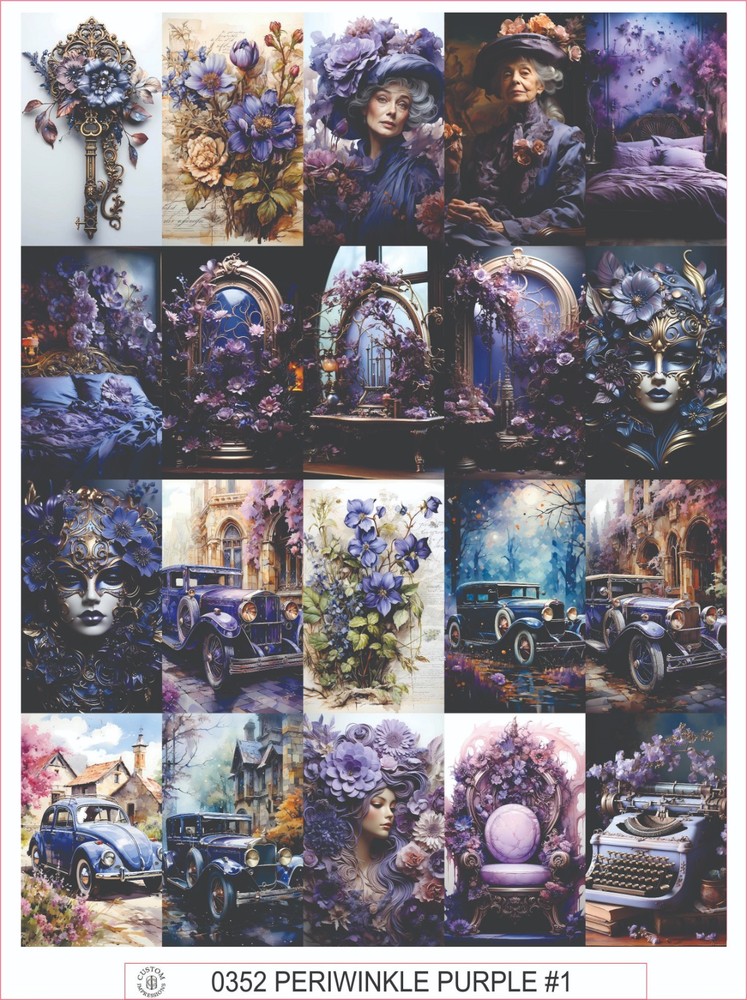PERIWINKLE PURPLE #1 – COMPLETE SHEET OF 20 STICKERS