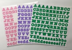 Creative Memories LARGE ABC/123 Stickers BOLD font Light PURPLE, PINK or GREEN
