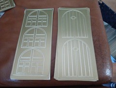 2X STICKERS SCRAPBOOKING NEW (ST1177) FIGURES / Windows/Door GOLD/