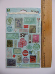 Making Memories Pebble Stickers PASSPORT Travel Road Signs 30 Pieces NIP