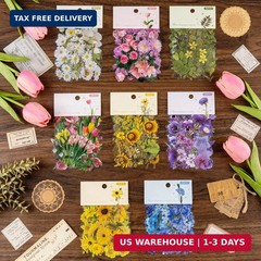 320Pcs Flower Stickers, Clear Floral Stickers for Scrapbooking | Wildflower Stic