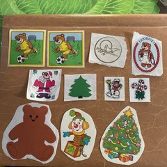Vintage 80s BJ STICKER LOT Of 11 Stickers 1981 Soccer Bear Christmas Licorice