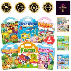 Educational Reusable Sticker Book for Toddlers – 6 Themes for Creative Play