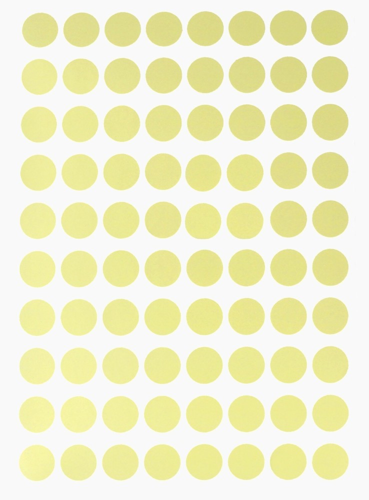 Dot Stickers Pastel Yellow in Various Sizes (8MM-25MM) Color Label in 15 Sheets