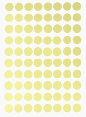 Dot Stickers Pastel Yellow in Various Sizes (8MM-25MM) Color Label in 15 Sheets