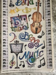 Creative Imaginations Renae Lindgren 5.5x12in MUSIC Band CHORUS Sticker 8 Packs