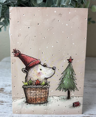WHIMSICAL CHRISTMAS Set Of 2 Junk Journal Art Cards Scrapbook Card Topper Crafts