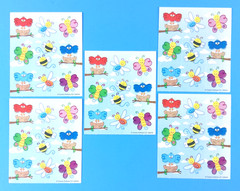 Carson Dellosa Birds Bees & Butterflies Mini Sticker Sheets Lot Of 5