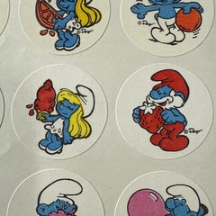 Vintage Smurfs Peyo Scratch & Sniff Stickers 12 Lot Rare Unused 1980s