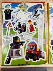 Vintage LEGO Diary Sticker Set of 2 Sheets City Police Firefighter Construction