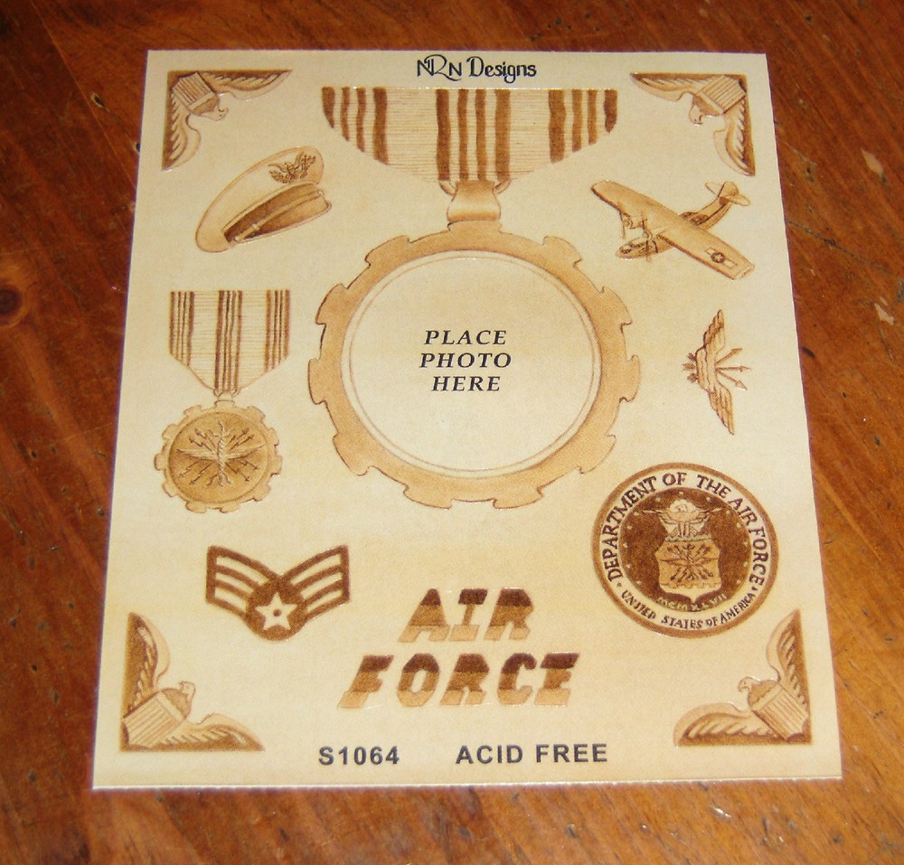 NRN Designs Retired Sepia Sticker Sheet ~ Military/Air Force