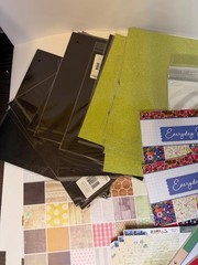 Large Scrapbooking Paper & Craft Supplies Lot – Cardstock, Glitter Sheets, Album
