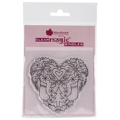 #11 Woodware Craft Clear Stamp FOLK ART CHRISTMAS Scrapbooking, Stamping
