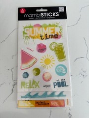 Me & My Big Ideas Mambi Stickers «Summer Time» Relax Heat Beach Sun Scrapbooking