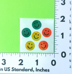 Great 7 Happy Faces Pearlescent Sticker Mod Orange Yellow Green