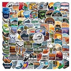 100pcs National Park Stickers, Outdoor Camping Traveling,006