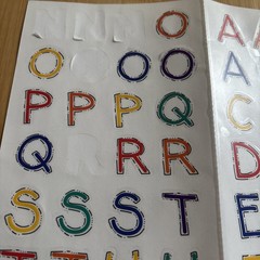 Vtg Alphabet Stickers Multi Color Rainbow 1”