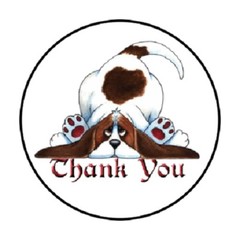 48 Thank You Dog #2. ENVELOPE SEALS LABELS STICKERS 1.2″ ROUND