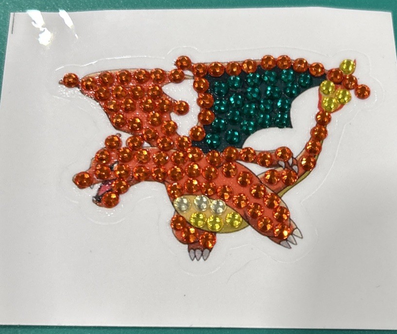 New!! CHARIZARD Pokemon Diamond Art STICKER Scrapbooking Nintendo Decor FIRE